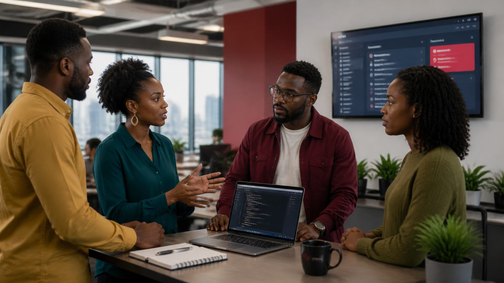 Black corporate professional using BISTA ERP